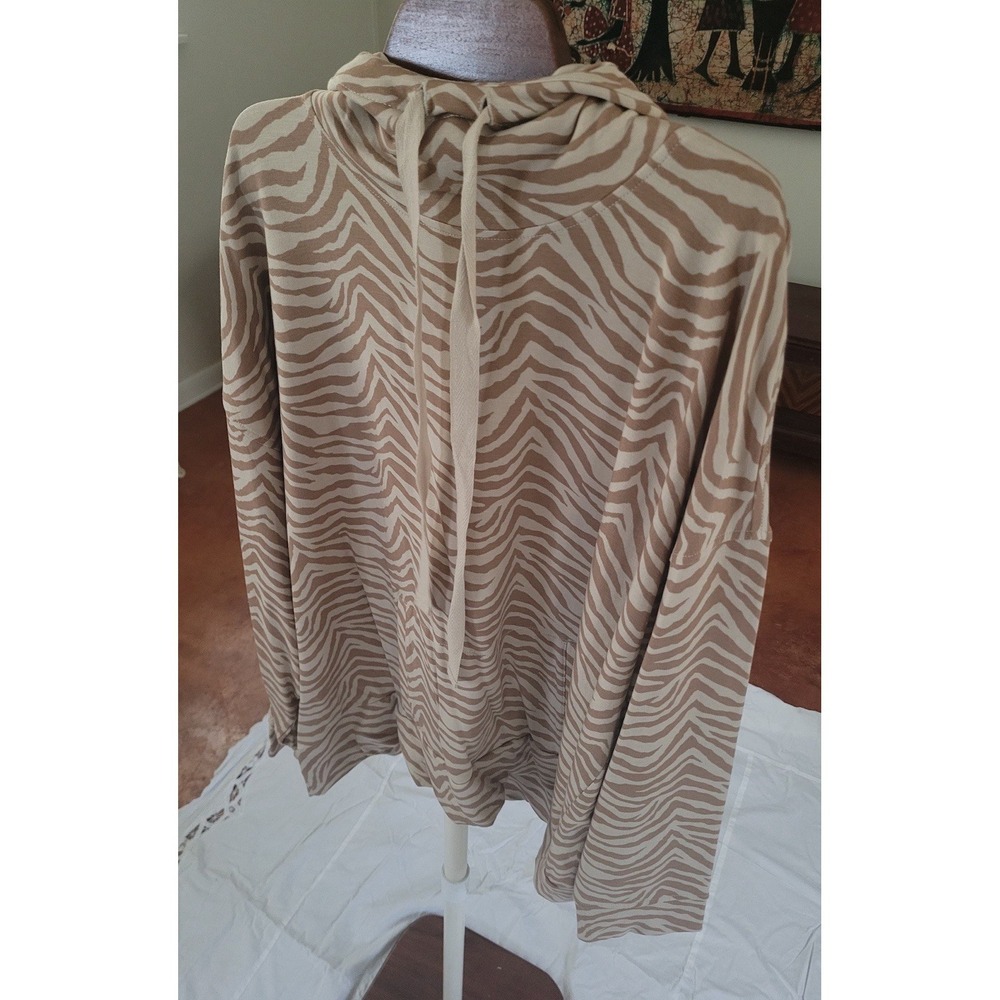 Banana Republic Baby Terry Zebra Print Terry‎ Hoodie XXL Women's Pullover